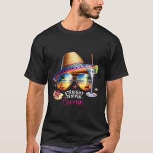 Camiseta Vacaciones en Cancun Tropical México Viajes Rectos