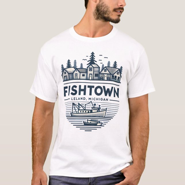 Camiseta Vacaciones en Fishtown Leland Michigan (Anverso)