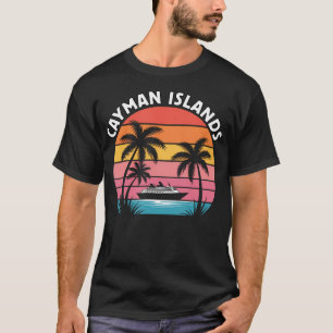Camiseta Vacaciones en Islas Caimán Atardecer Palmeras