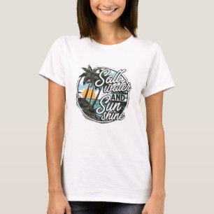Camiseta Vacaciones en la playa con agua salada y sol
