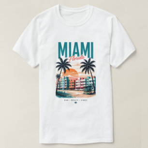 Camiseta Vacaciones en la playa de Miami Florida Diseño de 