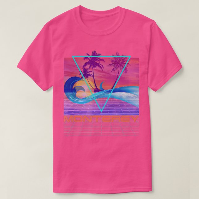 Camiseta Vacaciones en la playa de Vaporwave de Monterey Re (Diseño del anverso)