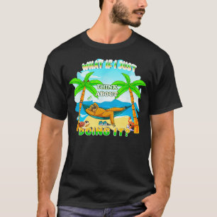Camiseta Vacaciones en la playa de verano retro Sloth Lazy 