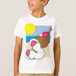 Camiseta Vacaciones en la Playa Tropical Flores de Coco Cha