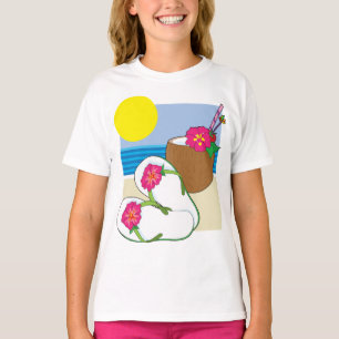 Camiseta Vacaciones en la Playa Tropical Flores de Coco Cha