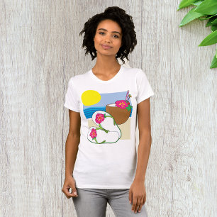 Camiseta Vacaciones en la Playa Tropical Flores de Coco Cha