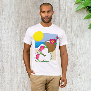 Camiseta Vacaciones en la Playa Tropical Flores de Coco Cha