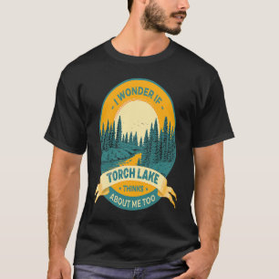 Camiseta Vacaciones en Lago Antorcha Lago Camping Embarcaci