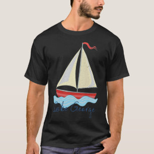Camiseta Vacaciones en Lago George Ny Barco de Vela Navegac