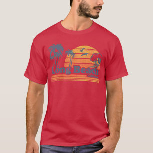 Camiseta Vacaciones en Long Beach California Diseño Retro d