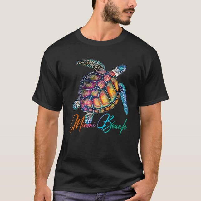 Camiseta Vacaciones en Miami Beach 2023 tortugas marinas de (Anverso)