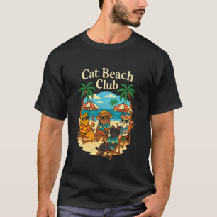 Camiseta Vacaciones en Playa Tropical Gatos Geniales Vibra
