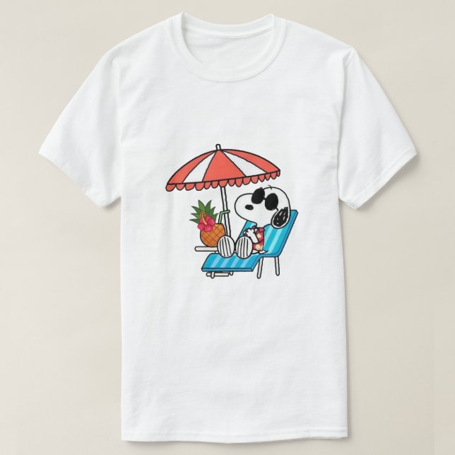 Camiseta Vacaciones en verano de Beach Snoopy (Diseño del anverso)