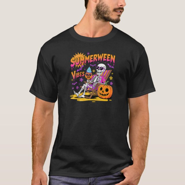 Camiseta Vacaciones espeluznantes de la Calabaza de Escaram (Anverso)