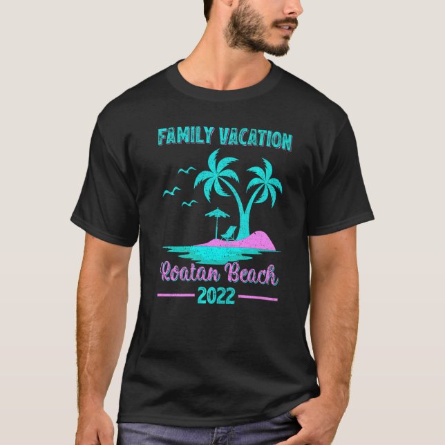 Camiseta Vacaciones familiares 2022 Estilo de cosecha Hondu (Anverso)