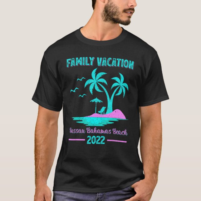 Camiseta Vacaciones familiares 2022 Nassau estilo vintage B (Anverso)
