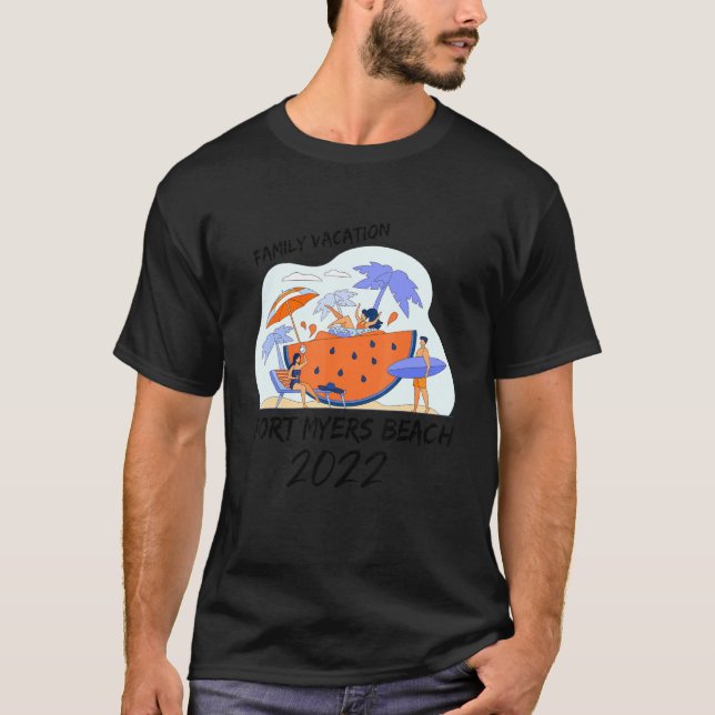 Camiseta Vacaciones familiares 2022 Palm Tree Florida Fort  (Anverso)