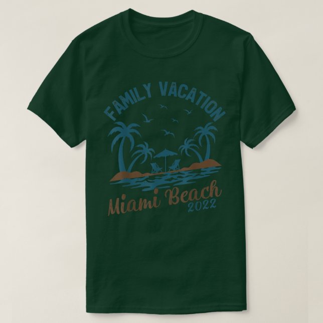 Camiseta Vacaciones familiares 2022 Palm Tree Florida Miami (Diseño del anverso)