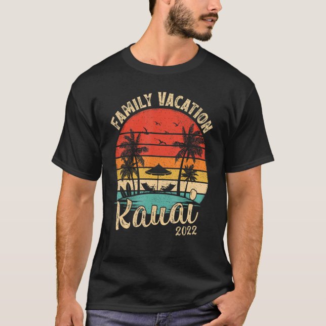 Camiseta Vacaciones familiares 2022 Retro de cosecha Hawaii (Anverso)