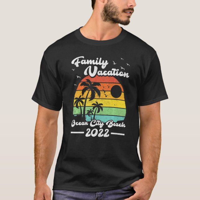 Camiseta Vacaciones familiares 2022 Vintage Maryland Ocean  (Anverso)