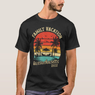 Camiseta Vacaciones familiares 2022 Vintage Retro Massachus