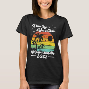 Camiseta Vacaciones familiares 2022 Vintage Retro Massachus