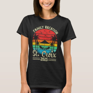 Camiseta Vacaciones familiares 2023 Isla Vintage Virgin St 