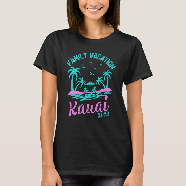 Camiseta Vacaciones familiares 2023 Kauai Hawaii Beach (Anverso)