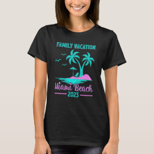 Camiseta Vacaciones familiares 2023 Palm Tree Florida Miami
