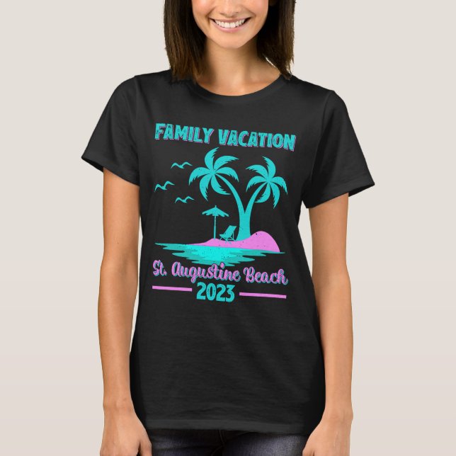Camiseta Vacaciones familiares 2023 Palm Tree Florida St Au (Anverso)