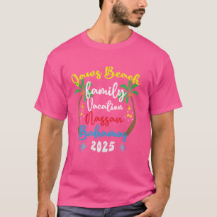 Camiseta Vacaciones familiares 2025 Bahamas Jaws Beach Summ