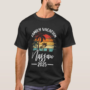 Camiseta Vacaciones Familiares 2025 Vintage Bahamas Nassau 