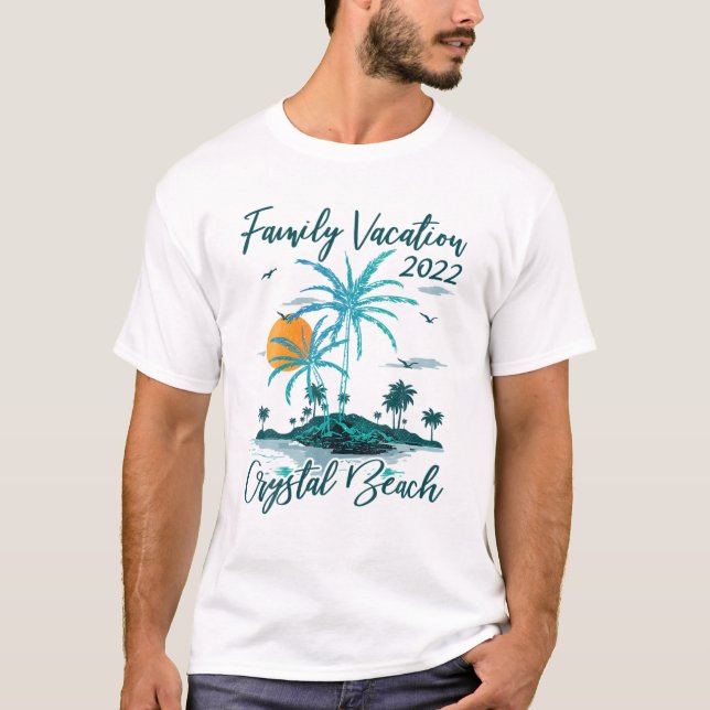 Camiseta Vacaciones familiares antiguas 2022 en la playa de (Anverso)
