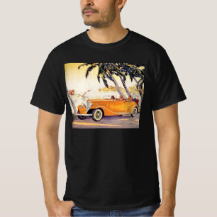 Camiseta Vacaciones familiares antiguas en un coche convert