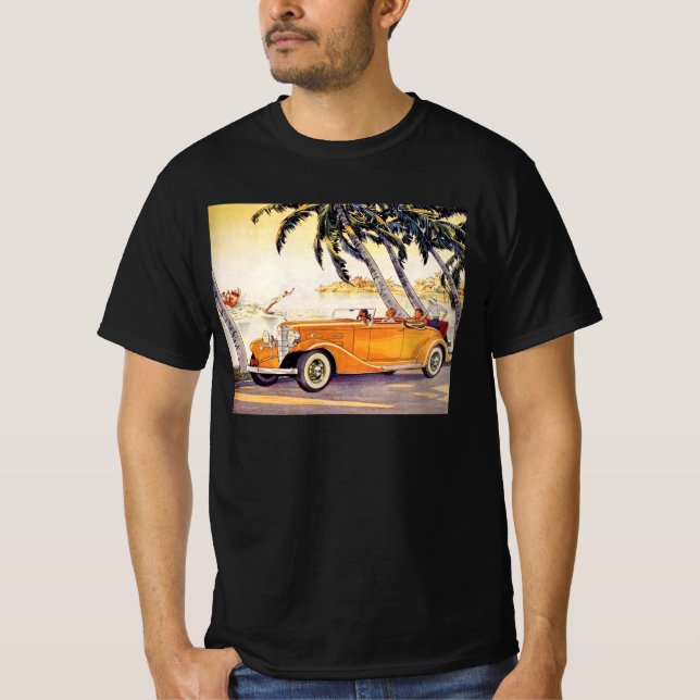 Camiseta Vacaciones familiares antiguas en un coche convert (Anverso)