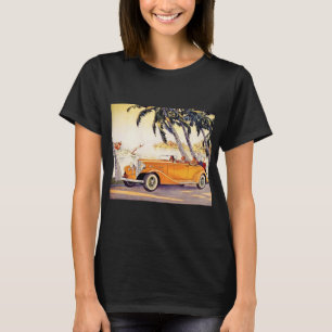 Camiseta Vacaciones familiares antiguas en un coche convert
