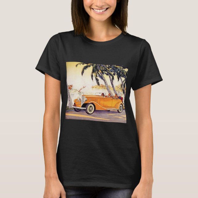 Camiseta Vacaciones familiares antiguas en un coche convert (Anverso)