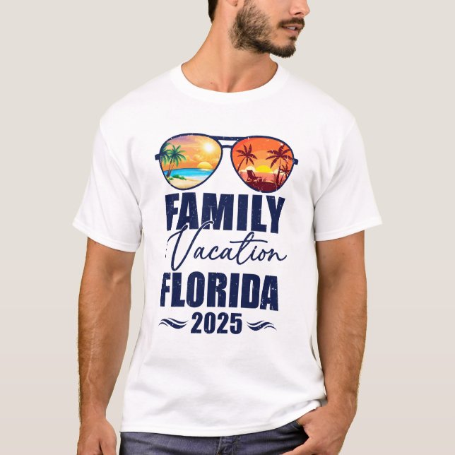 Camiseta Vacaciones familiares coincidentes en Florida 2025 (Anverso)