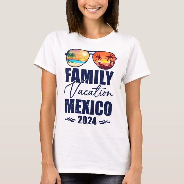 Camiseta Vacaciones familiares coincidentes en México 2024  (Anverso)