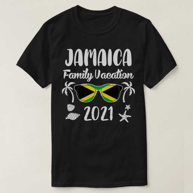 Camiseta Vacaciones familiares coincidentes Jamaica 2021 (Diseño del anverso)