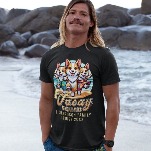 Camiseta Vacaciones Familiares Corgis divertidas en Beach V (Subido por el creador)