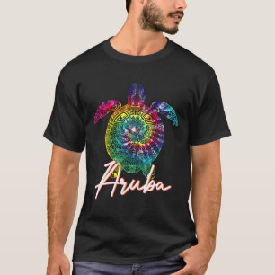 Camiseta Vacaciones familiares de Aruba Tie Dye Sea Turtle