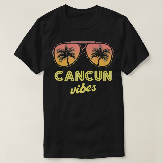 Camiseta Vacaciones familiares de Cancún en Verano Vibes Be (Diseño del anverso)