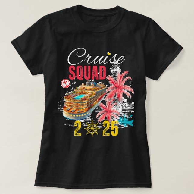 Camiseta Vacaciones familiares de cruceros Squad 2025 (Diseño del anverso)