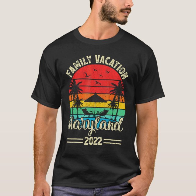 Camiseta Vacaciones familiares de estilo retro vintage 2022 (Anverso)