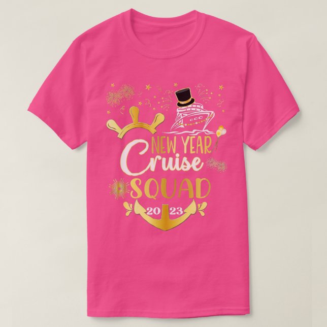 Camiseta Vacaciones familiares de Fiestas NYE Cruise 2023 (Diseño del anverso)