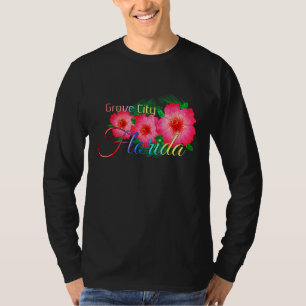 Camiseta Vacaciones familiares de flores tropicales de Grov
