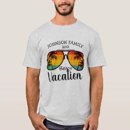 Camiseta Vacaciones familiares de gafas de sol de árboles d