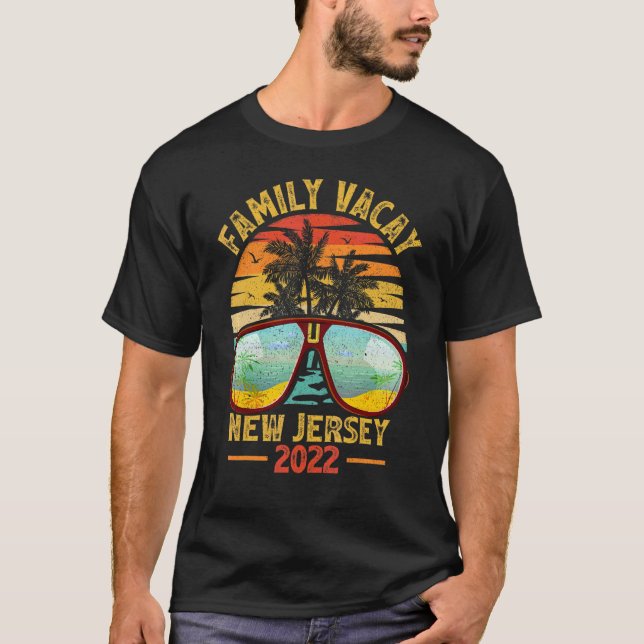 Camiseta Vacaciones familiares de gafas de sol de época 202 (Anverso)