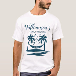 Camiseta Vacaciones Familiares de Hamaca de Palmeras de Pla